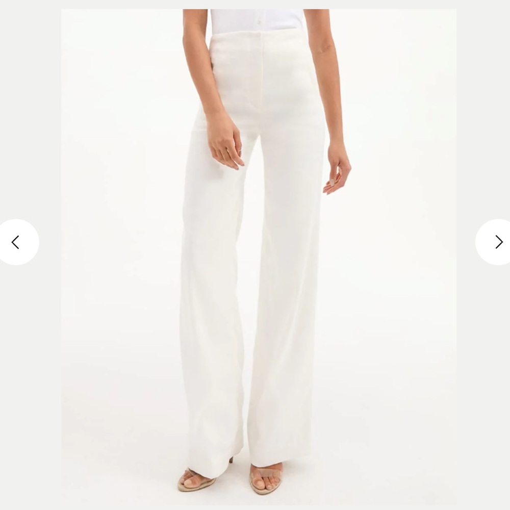 NWT! Veronica Beard Jude Linen Wide-Leg Pant